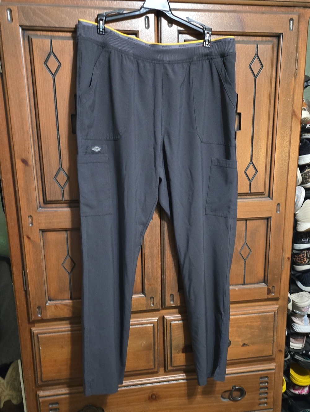 9Womens Dickies Gray Scrub Pants with Elastic Waist